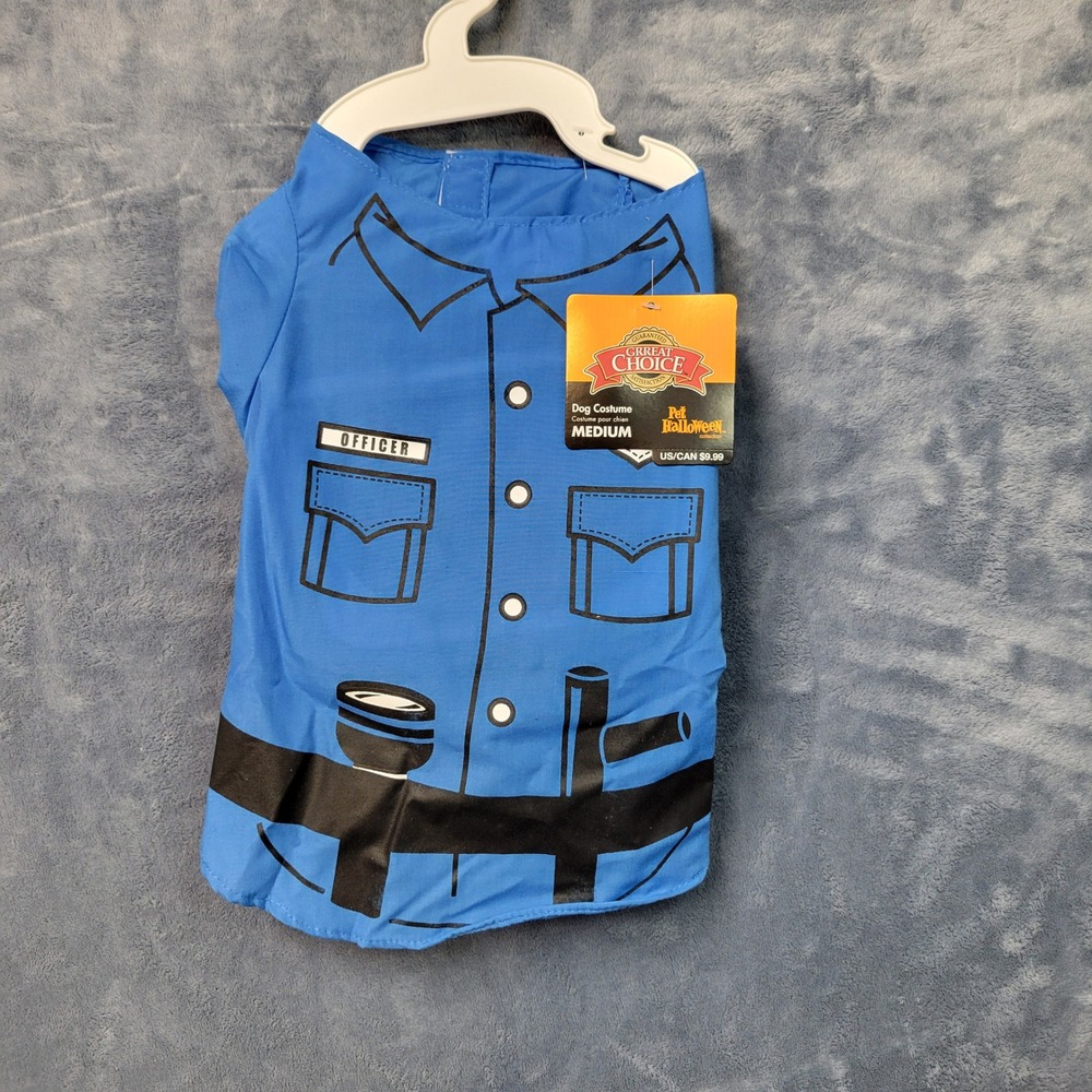 Great Choice Dog Costume Medium Officer Police Pet Halloween Blue‎